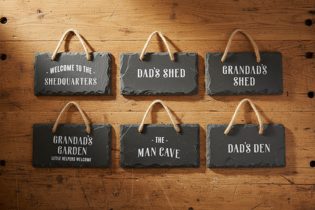 Rustic mini slate signs for dads and grandads, charming gift ideas with heartfelt messages