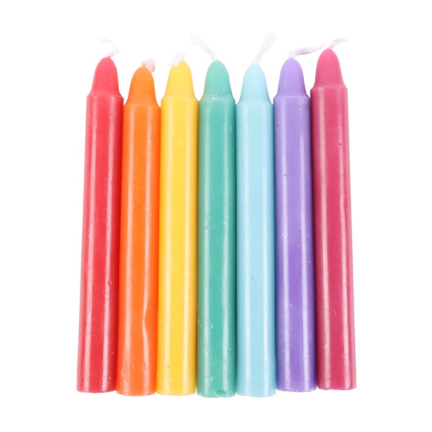 Pack Of 14 Unscented Chakra Energy Candles