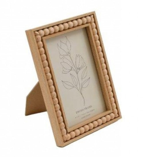 Light Wood Beaded Photo Frames 4x6" & 5x7"
