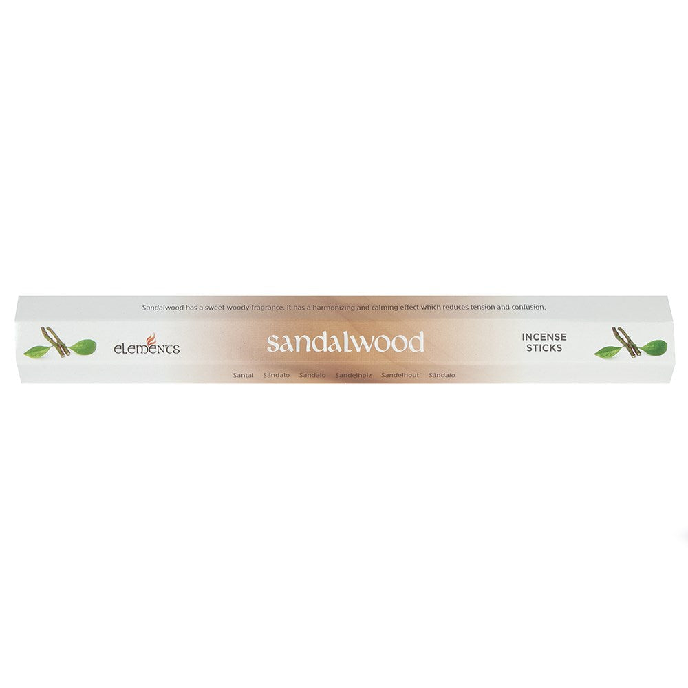 Elements Sandalwood Incense Sticks - 20 Sticks Per Pack