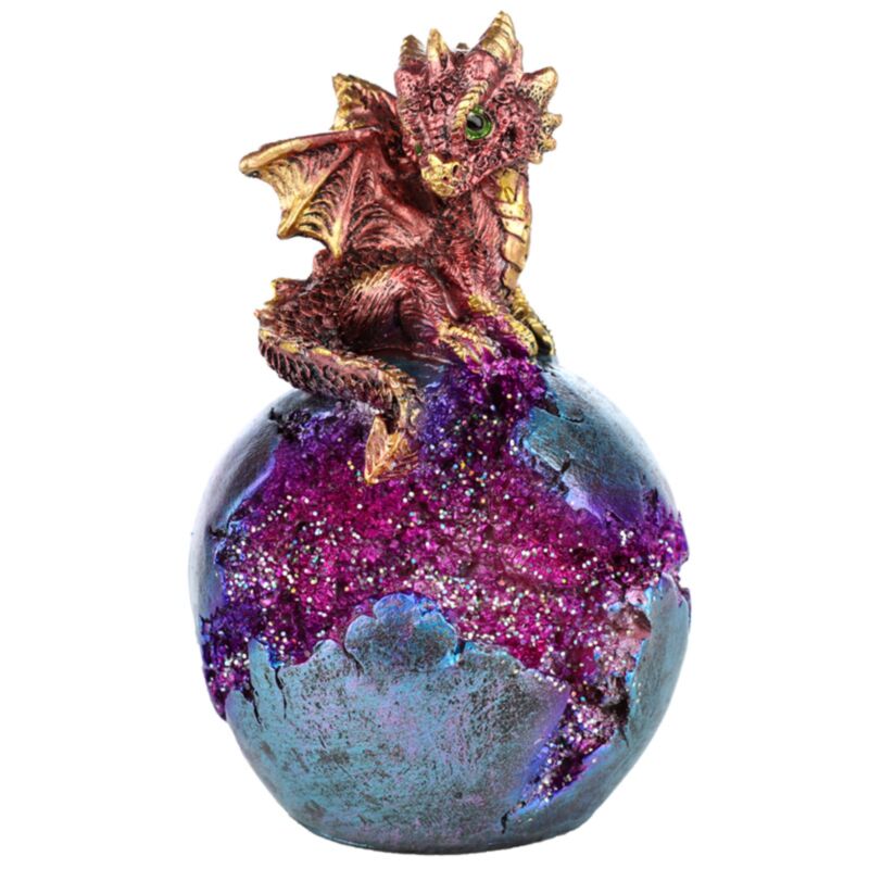 Light Up Baby Dragon Geode Egg LED Ornament 12.5cm