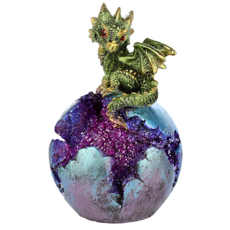 Light Up Baby Dragon Geode Egg LED Ornament 12.5cm