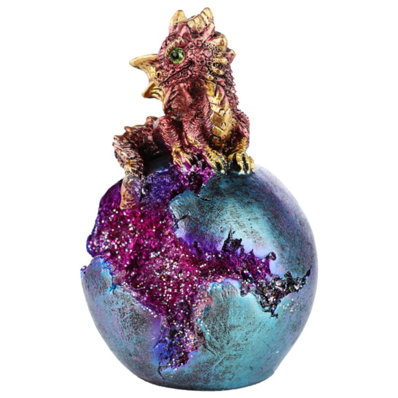 Light Up Baby Dragon Geode Egg LED Ornament 12.5cm