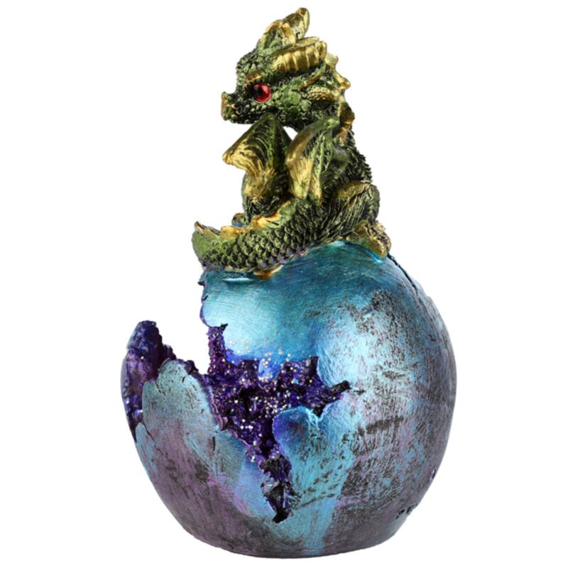 Light Up Baby Dragon Geode Egg LED Ornament 12.5cm