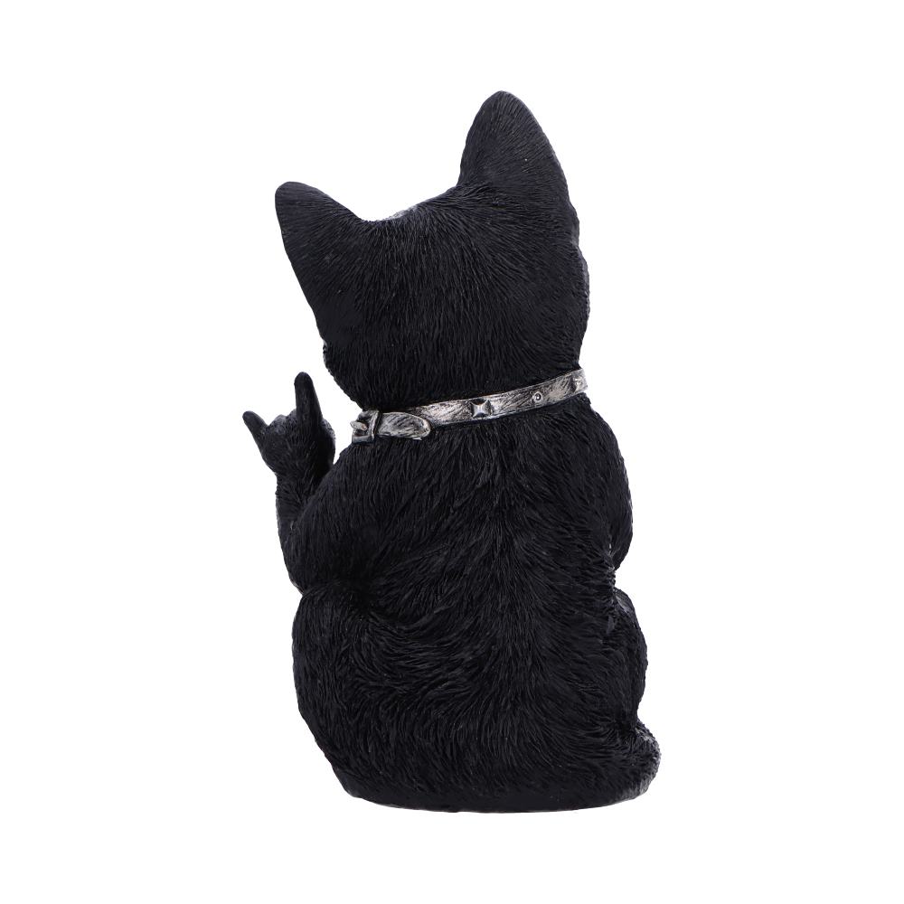 Metallicat Black Cat Throwing Rock Hand Sign