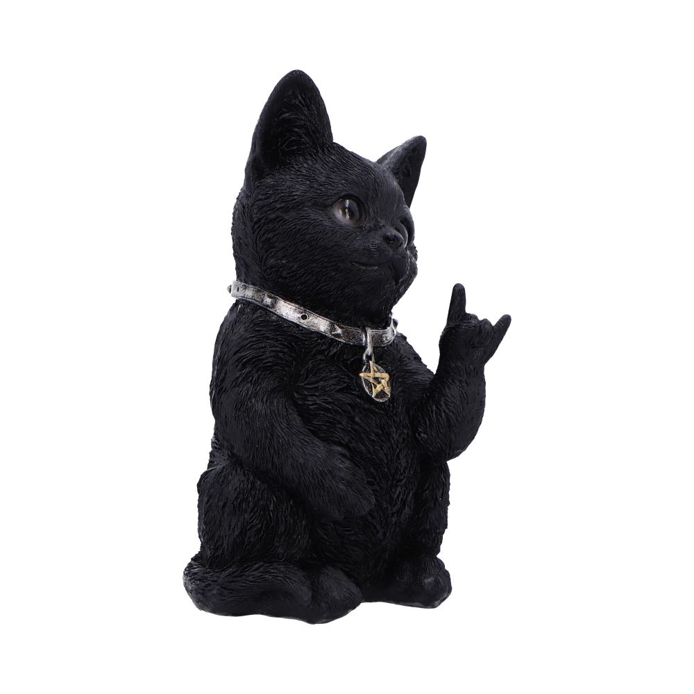 Metallicat Black Cat Throwing Rock Hand Sign