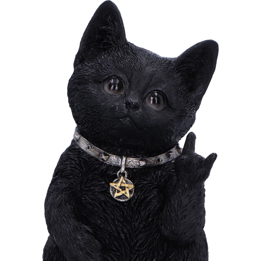 Metallicat Black Cat Throwing Rock Hand Sign