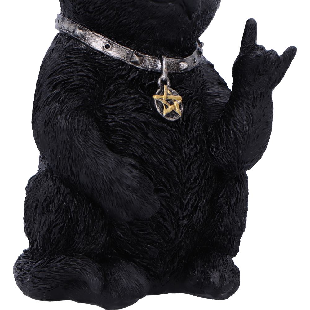 Metallicat Black Cat Throwing Rock Hand Sign