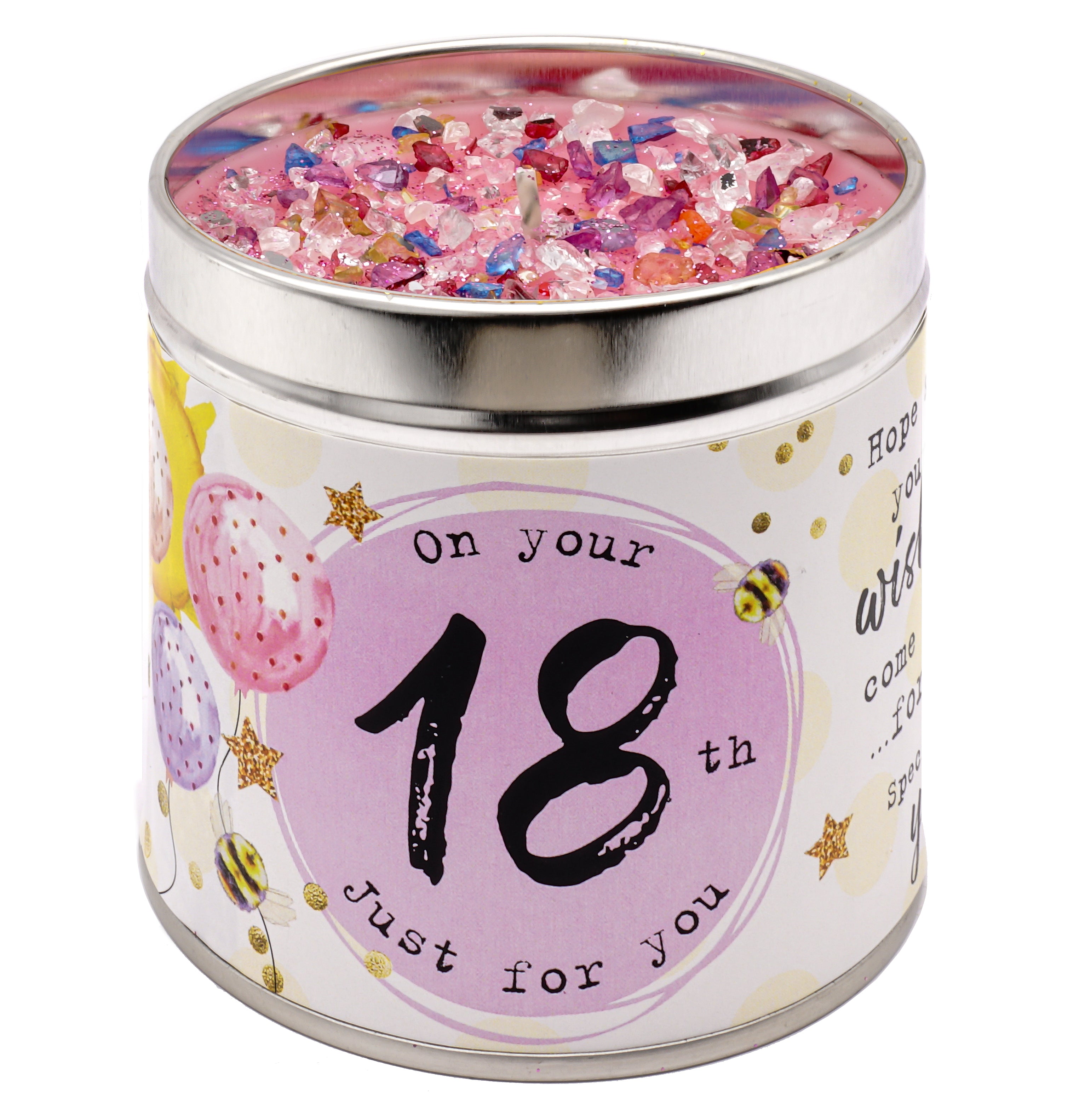 Scented Milestone Birthday Age Glitter Tin Candles - 9 To Choose From