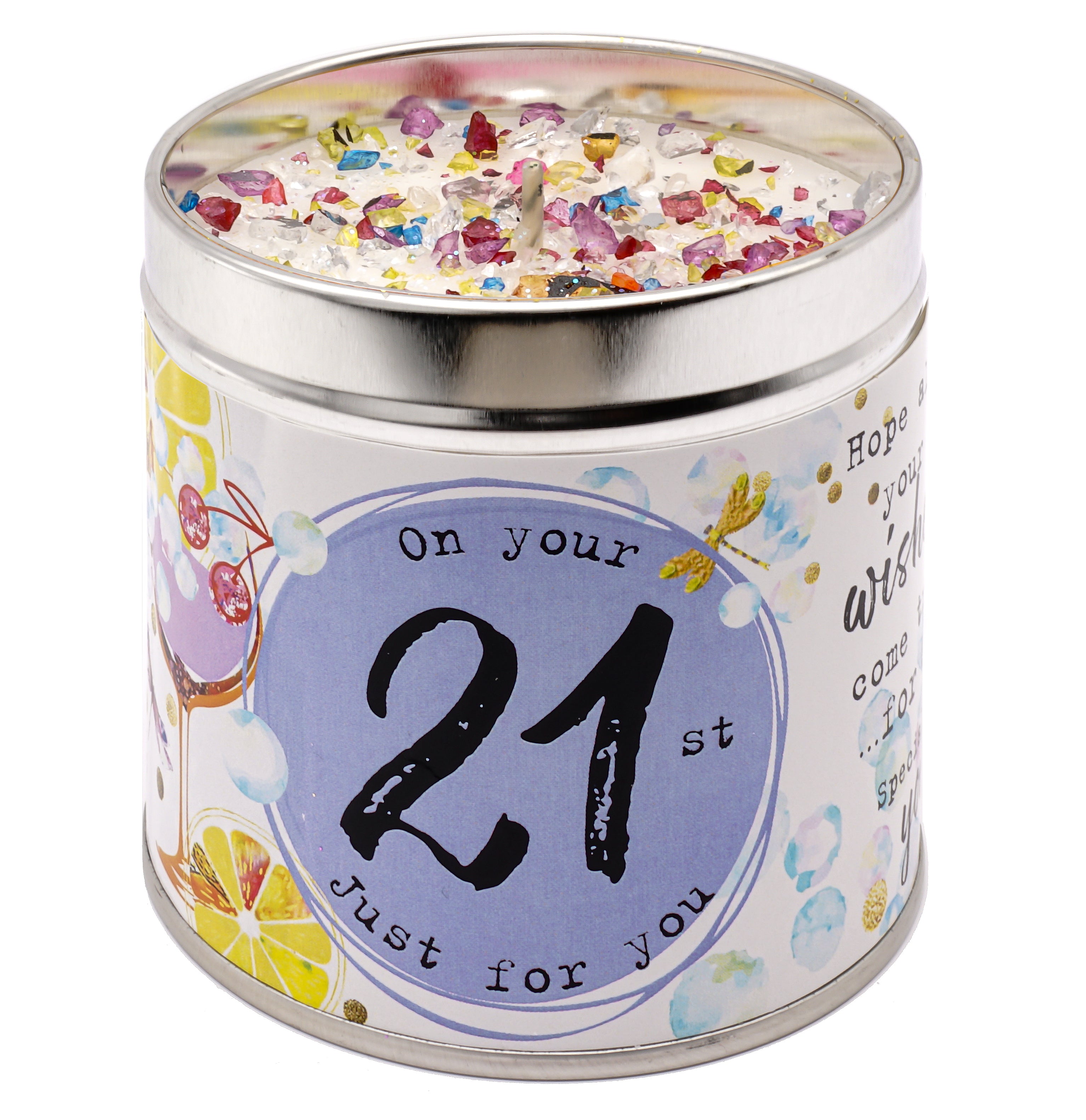 Scented Milestone Birthday Age Glitter Tin Candles - 9 To Choose From