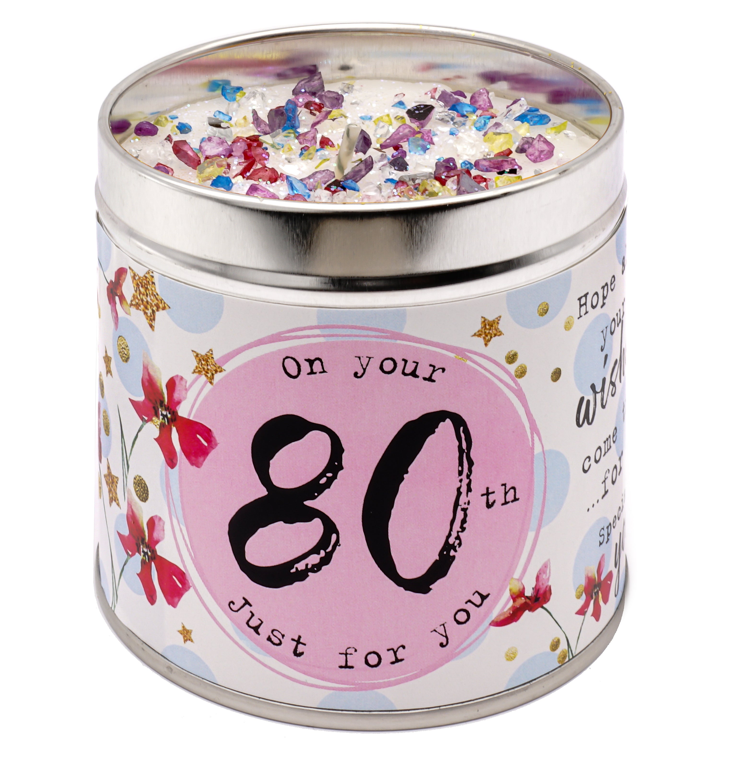 Scented Milestone Birthday Age Glitter Tin Candles - 9 To Choose From