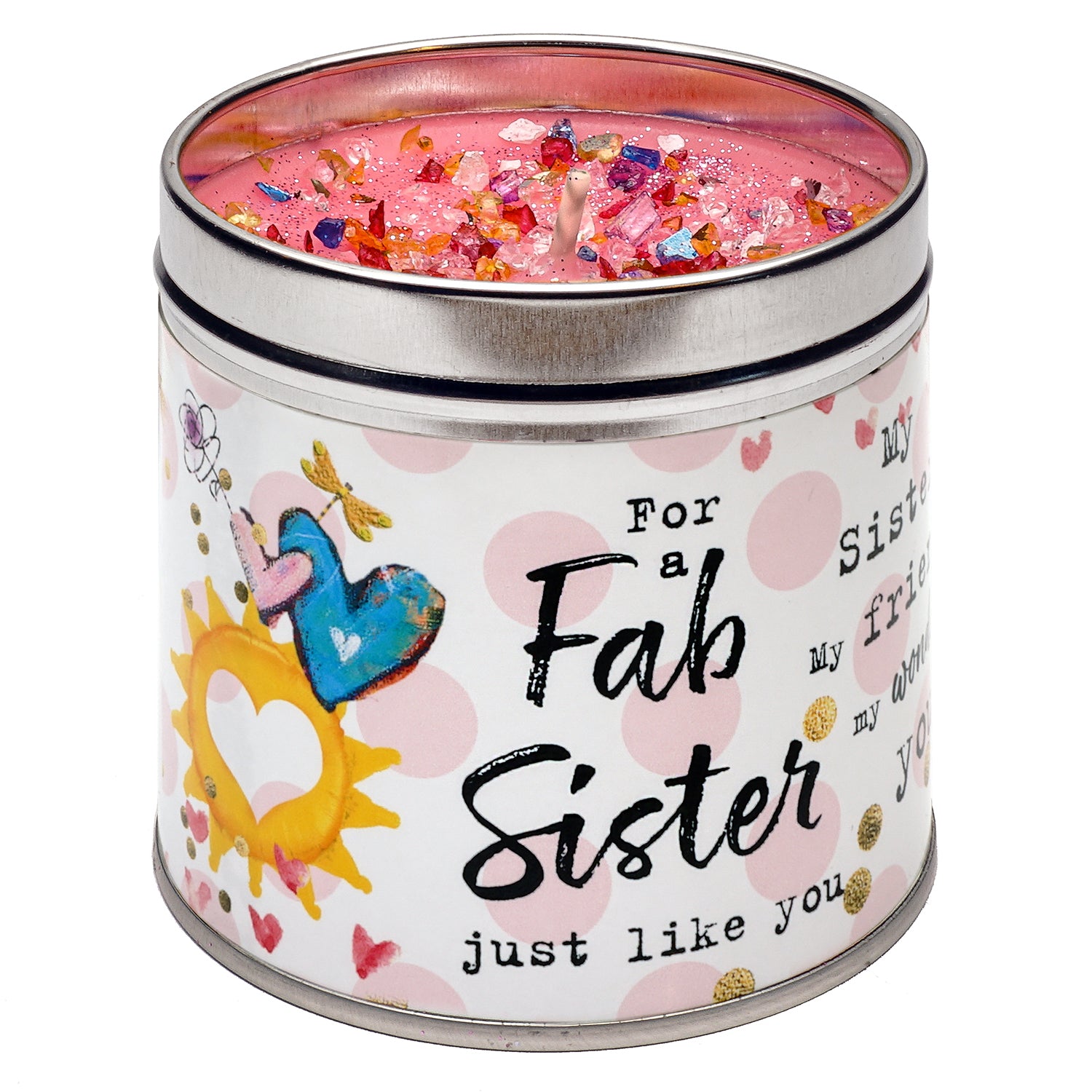 Scented Glitter Candle Tins - Various Slogans - Birthday, Wedding, Love Etc
