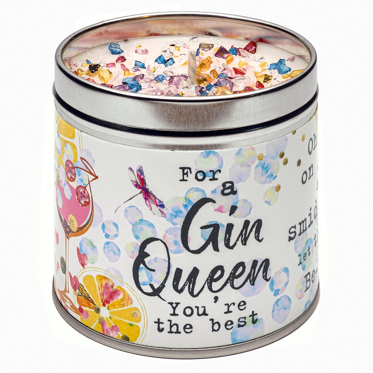 Scented Glitter Candle Tins - Various Slogans - Birthday, Wedding, Love Etc