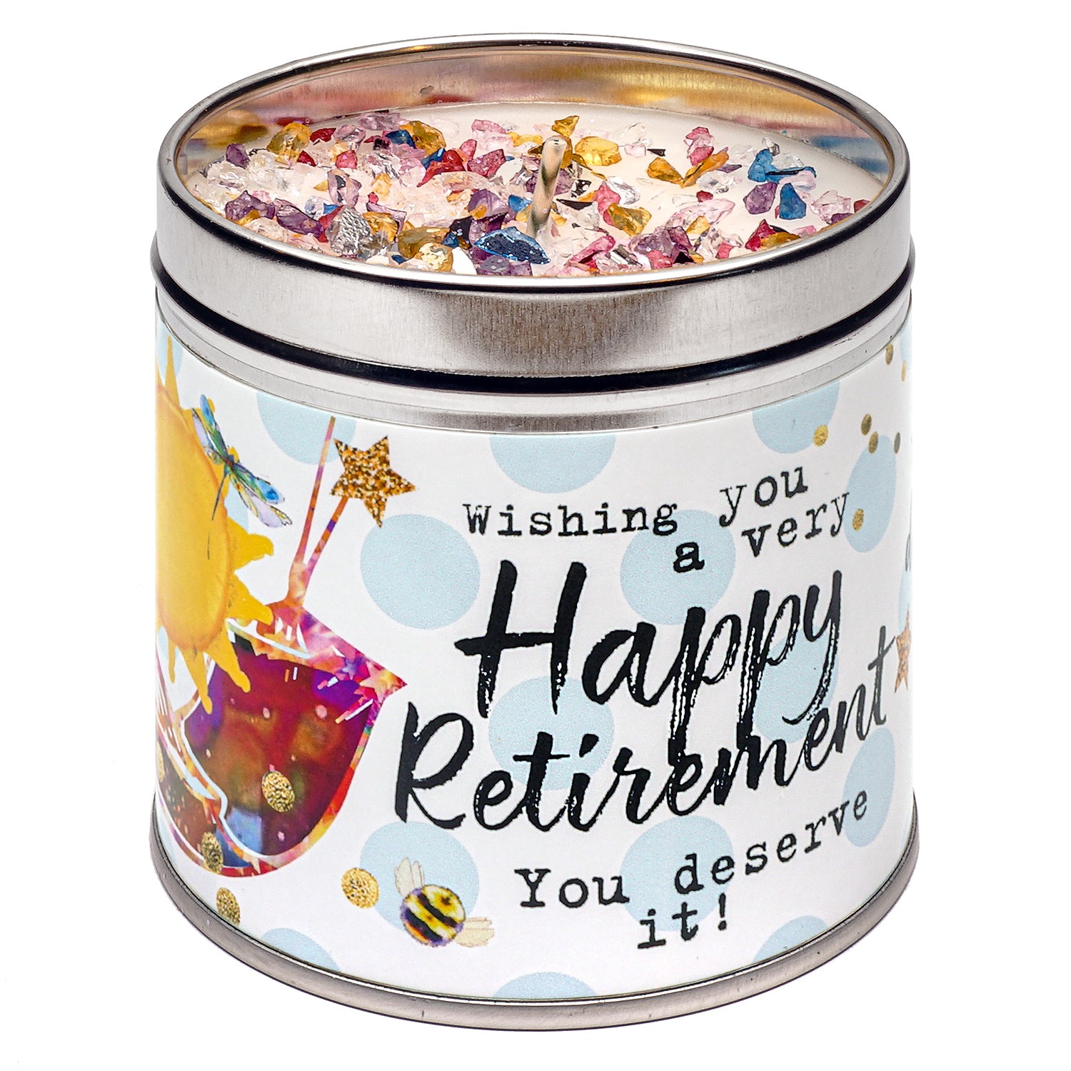 Scented Glitter Candle Tins - Various Slogans - Birthday, Wedding, Love Etc