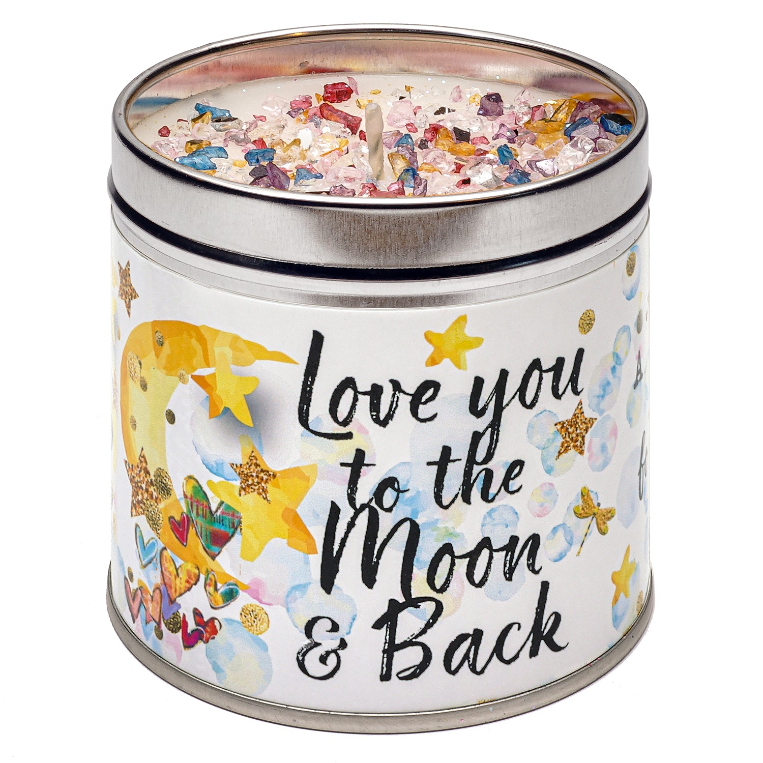 Scented Glitter Candle Tins - Various Slogans - Birthday, Wedding, Love Etc