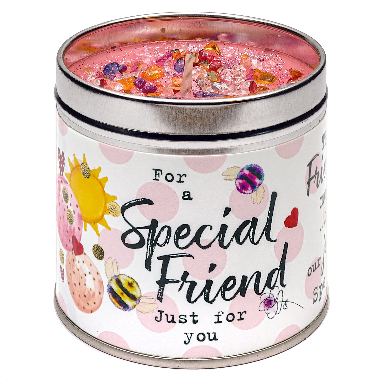 Scented Glitter Candle Tins - Various Slogans - Birthday, Wedding, Love Etc