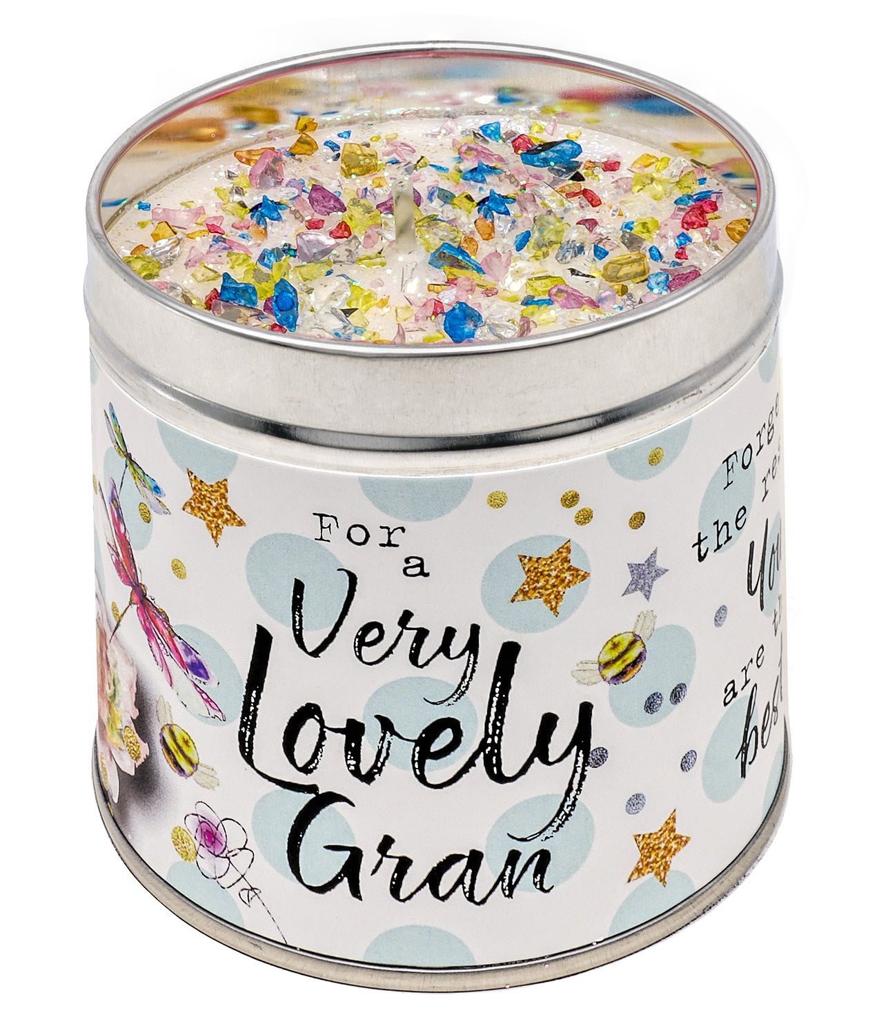 Scented Glitter Candle Tins - Various Slogans - Birthday, Wedding, Love Etc