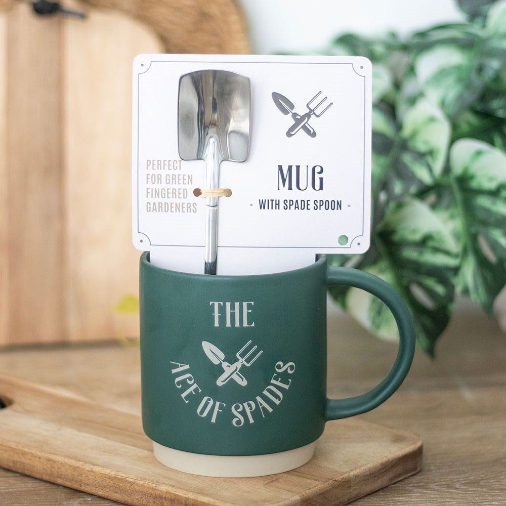 The Ace Of Spades Green Mug & Metal Shovel Spoon