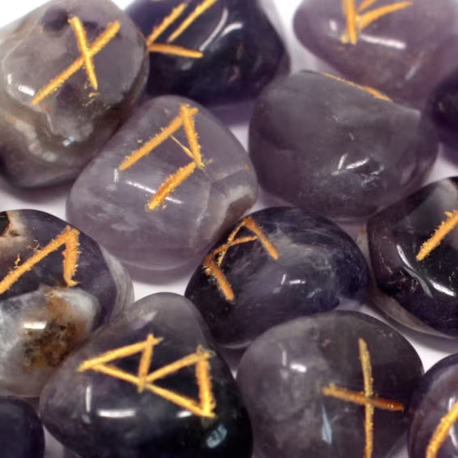 Amethyst Indian Rune Stone Set