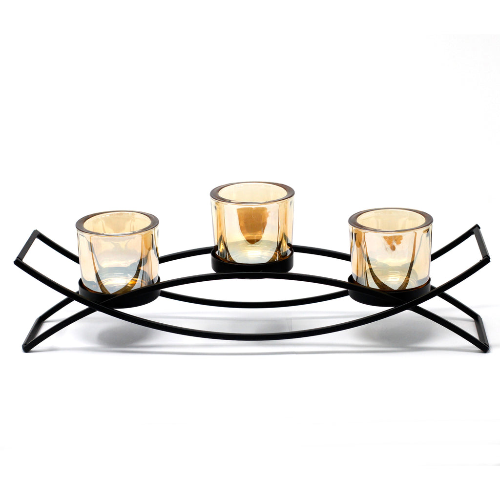 Centrepiece Iron Votive Candle Holder - 3 Cup