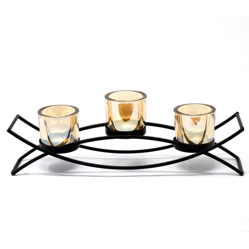 Centrepiece Iron Votive Candle Holder - 3 Cup
