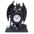20cm mantel shelf clock featuring an armoured dragon design with detailed gothic-inspired fantasy styling and integrated clock face.