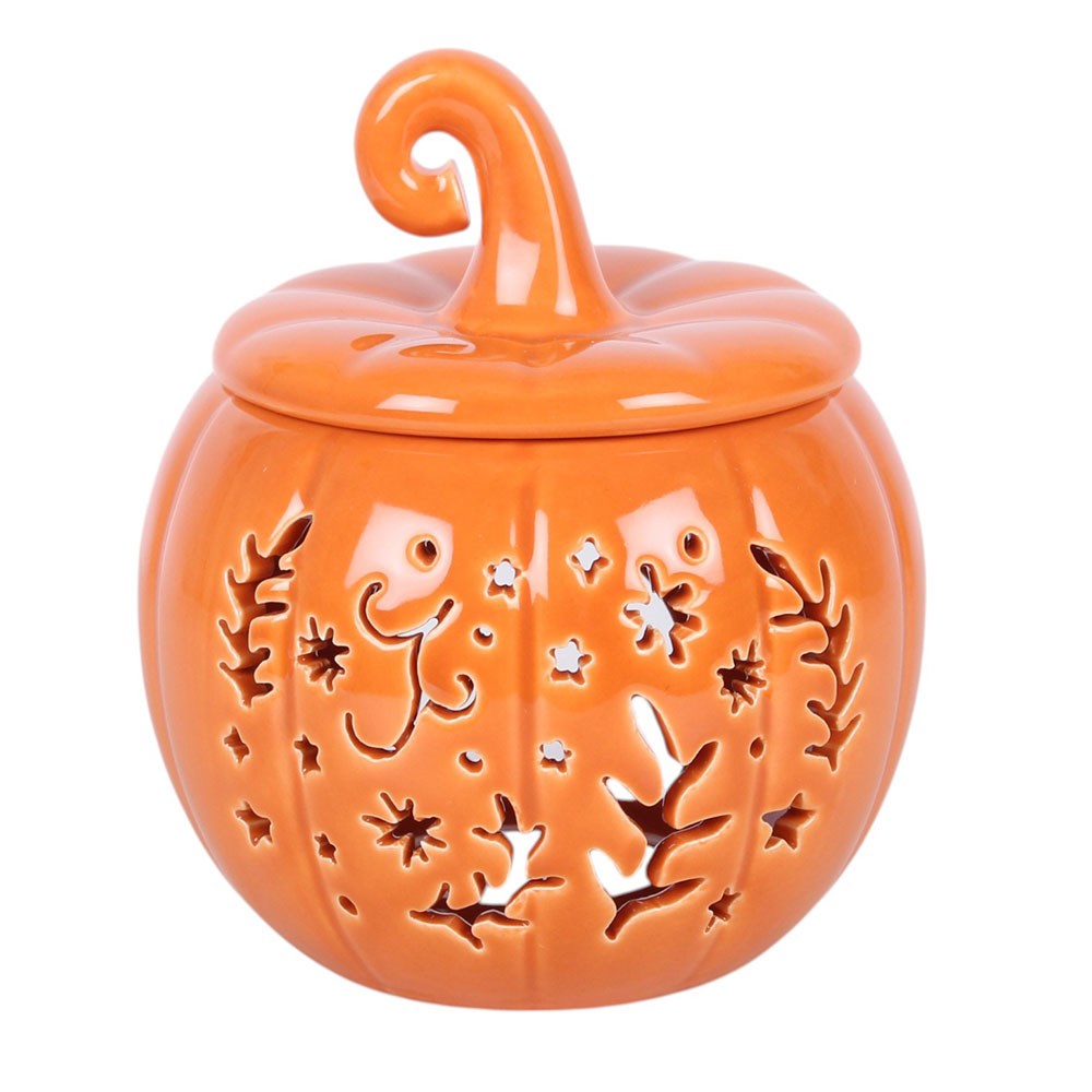 Orange Folk Pumpkin Ceramic Oil Burner and Wax Warmer