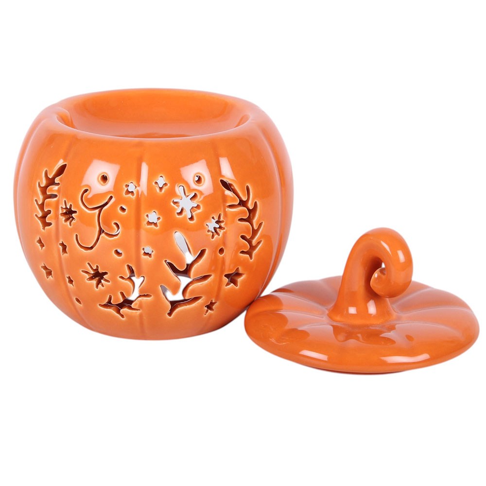 Orange Folk Pumpkin Ceramic Oil Burner and Wax Warmer
