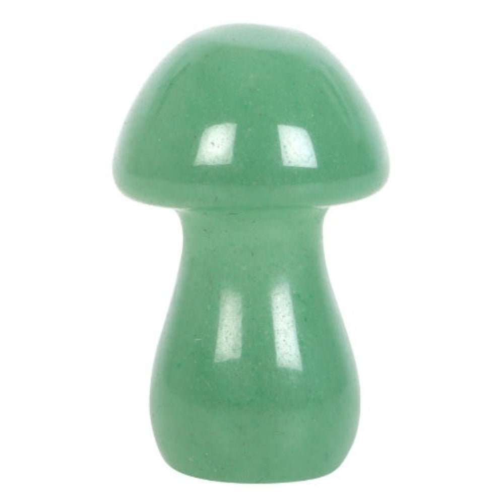 Aventurine Crystal Mushroom Carving & Drawstring Bag