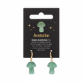 Aventurine Crystal Mushroom Shaped Earrings on backing card