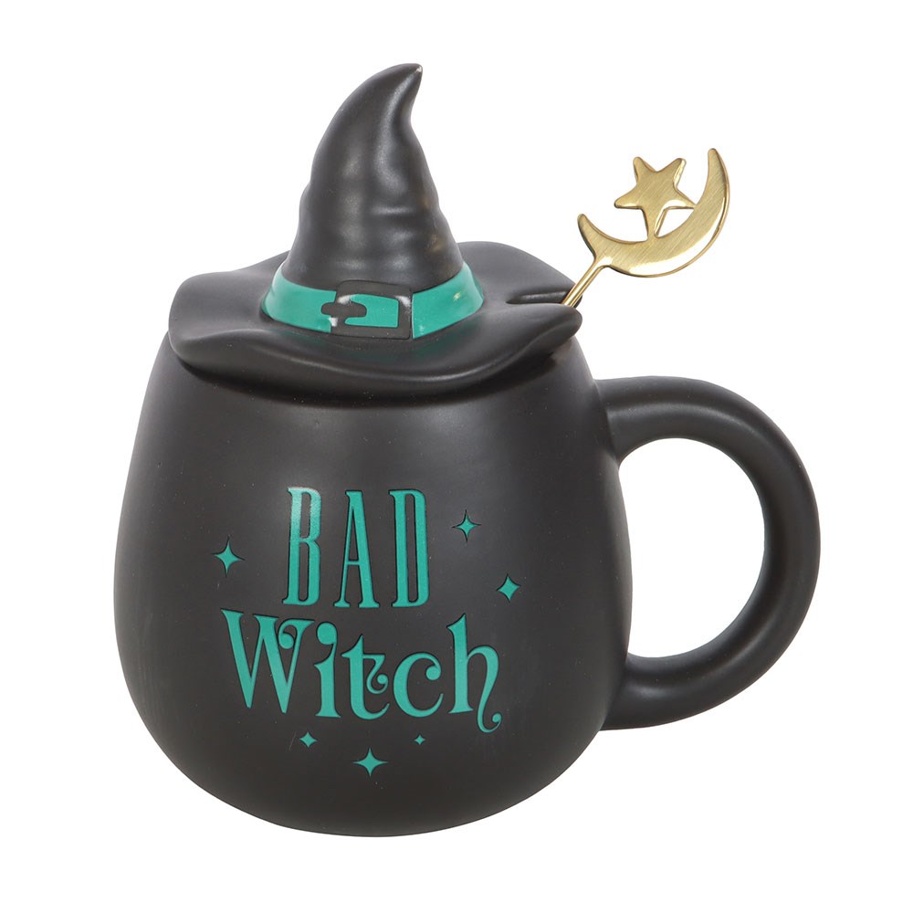 Bad Witch Ceramic Lidded Mug & Spoon
