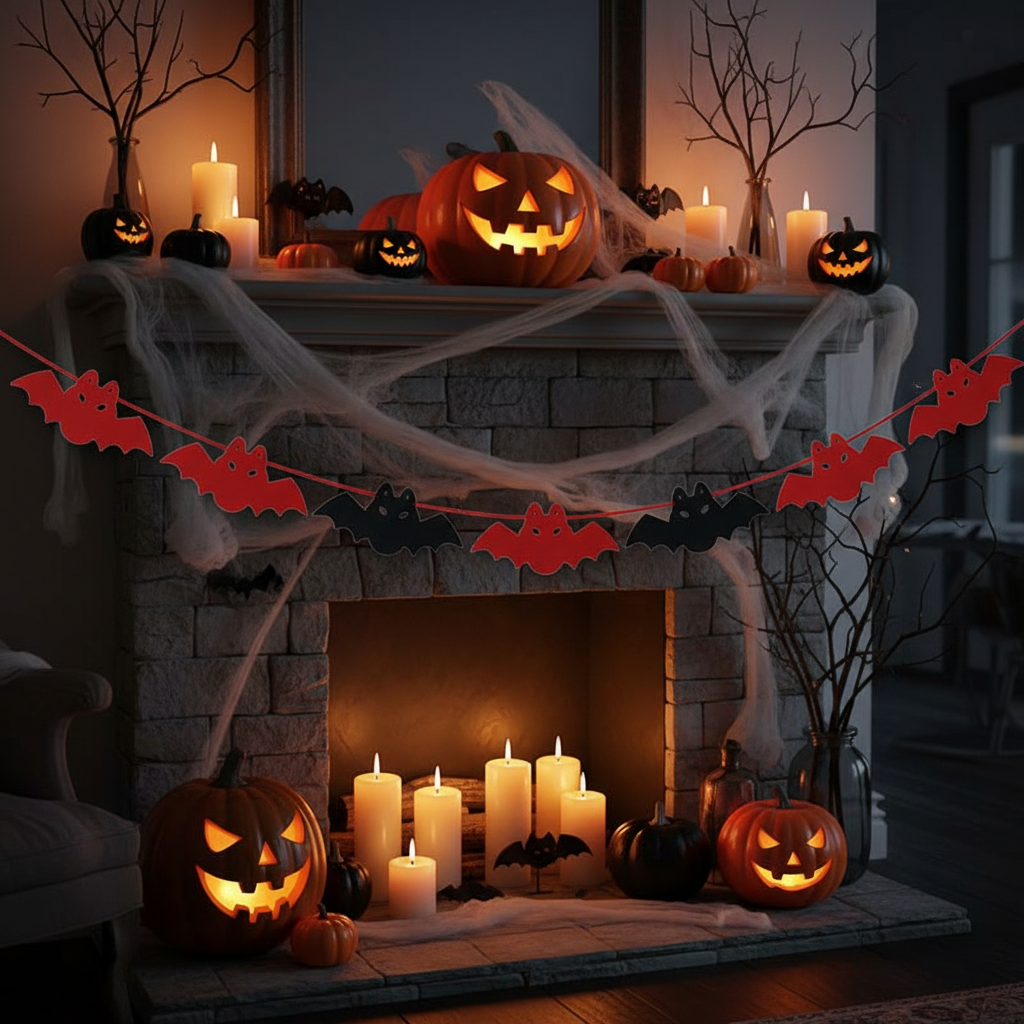 Bat Garland - Mantelpiece