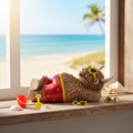 Beach Highland Cow Ornament - Sunny Shelf
