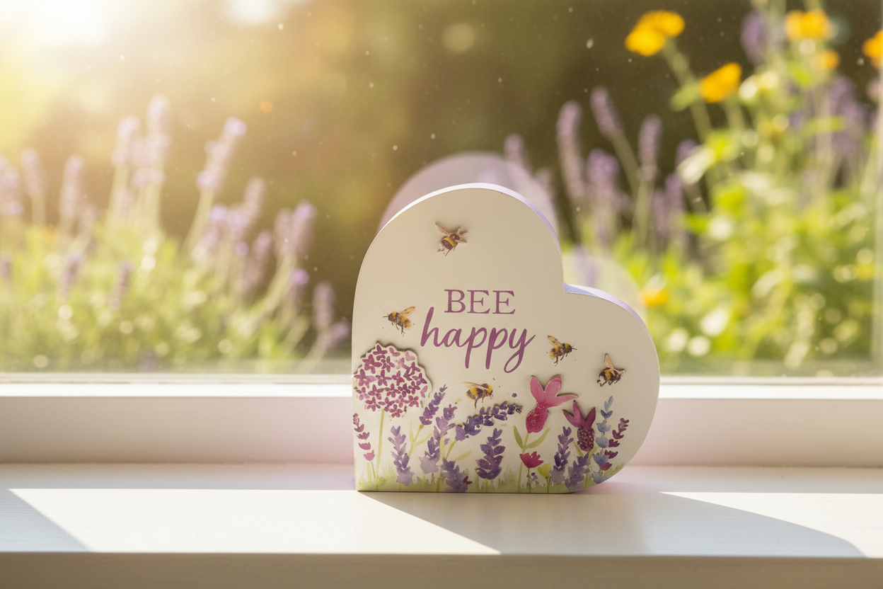 Bee Happy Block - Windowsill