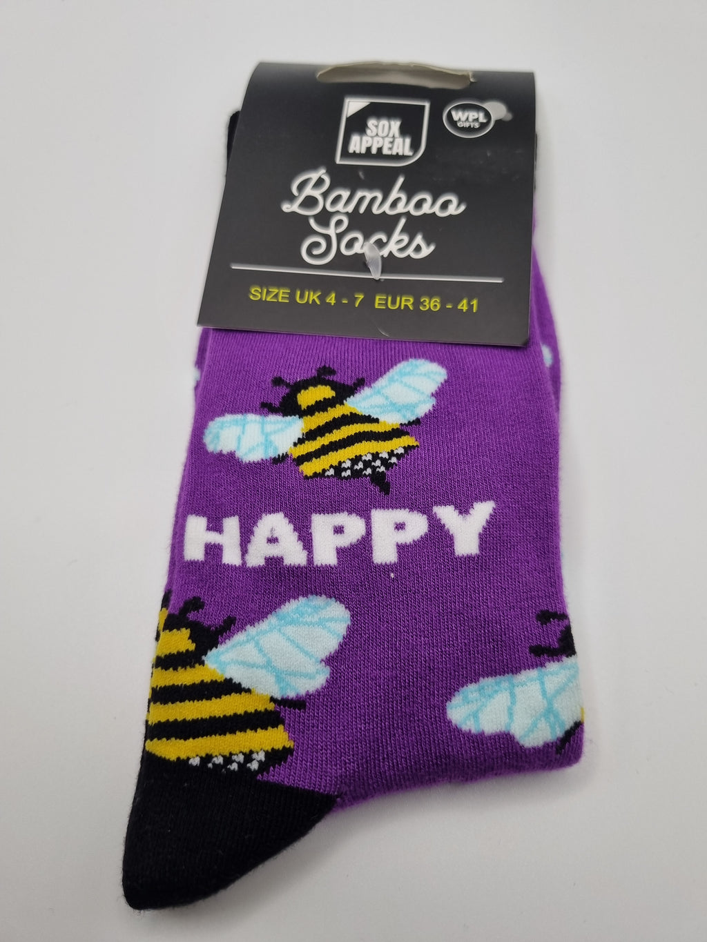 Bee Happy Novelty Bamboo Socks For Her UK 4-7