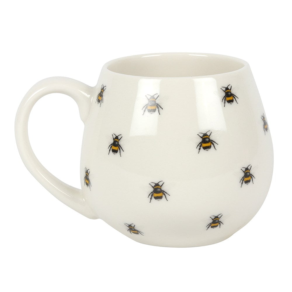 Bee Print Ceramic Rounded Mug