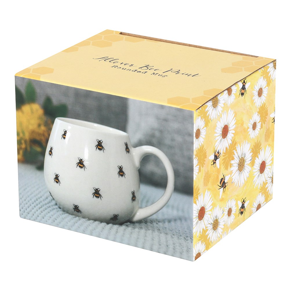 Bee Print Ceramic Rounded Mug