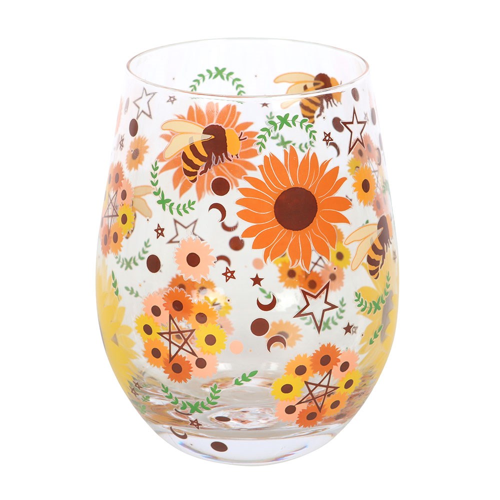 Solstice Bee Design Stemless Wine Glass