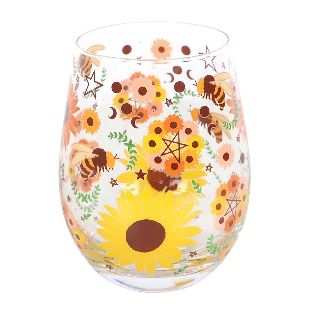 Solstice Bee Design Stemless Wine Glass