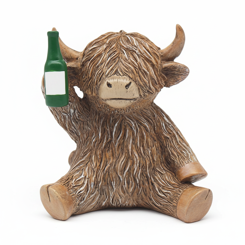 Beer O Clock Highland Cow - detail