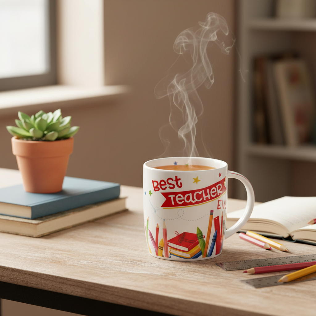 Best Teacher Ever! Ceramic Mug - Lifestyle Image 1