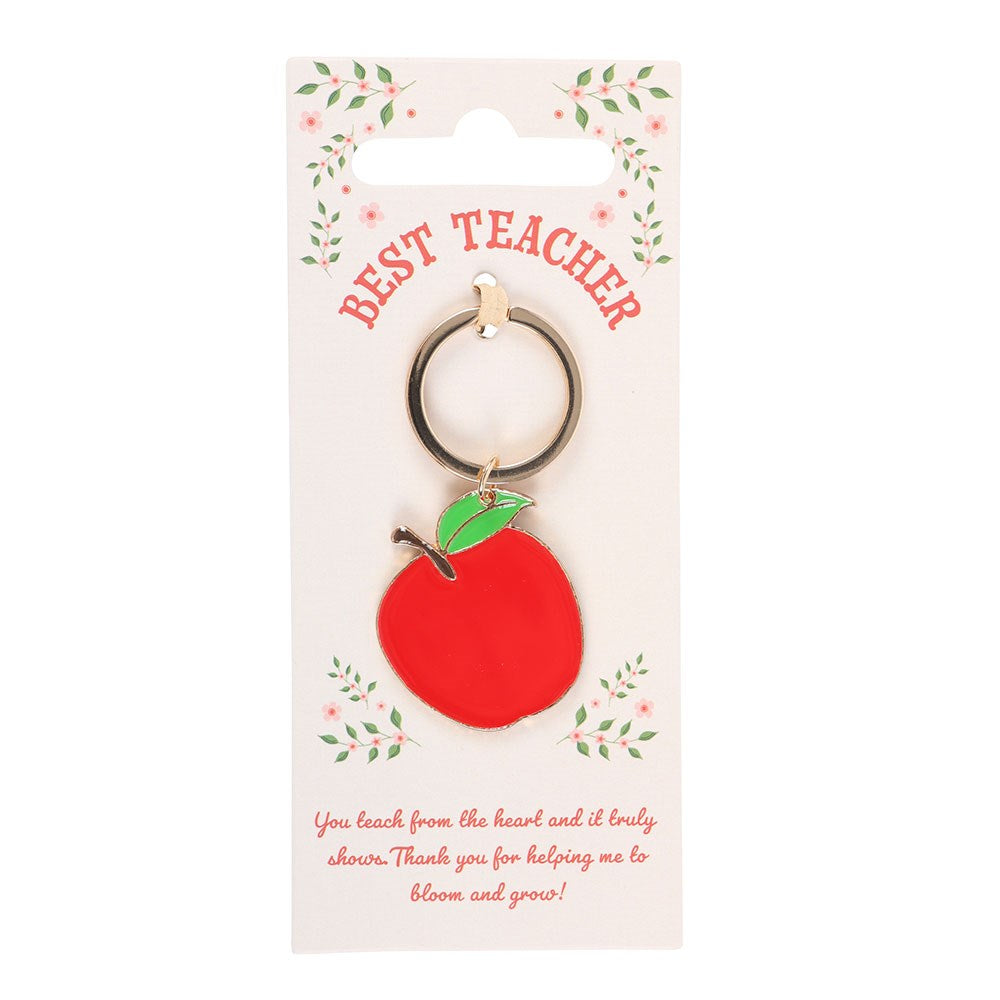Best Teacher Apple Shaped Metal Keyring