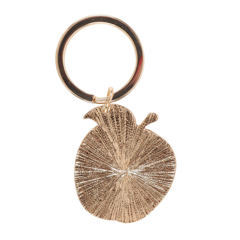 Best Teacher Apple Shaped Metal Keyring