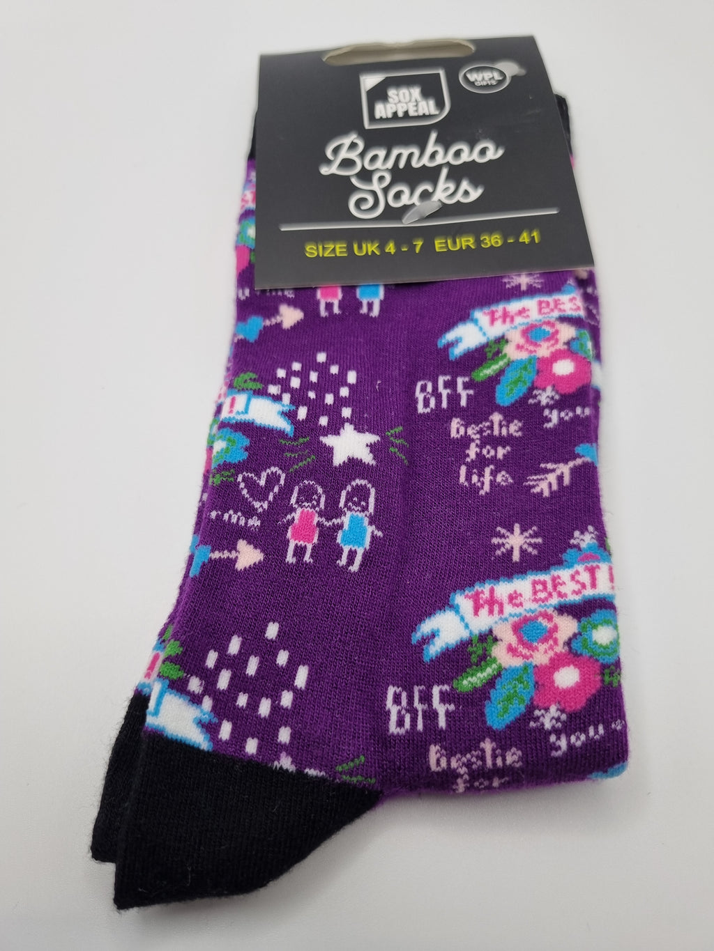 BFF Bestie For Life Novelty Bamboo Socks UK 4-7