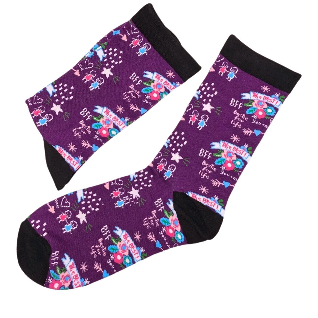 Bamboo socks “BFF bestie for life” UK 4-7, a fun and thoughtful gift for friends