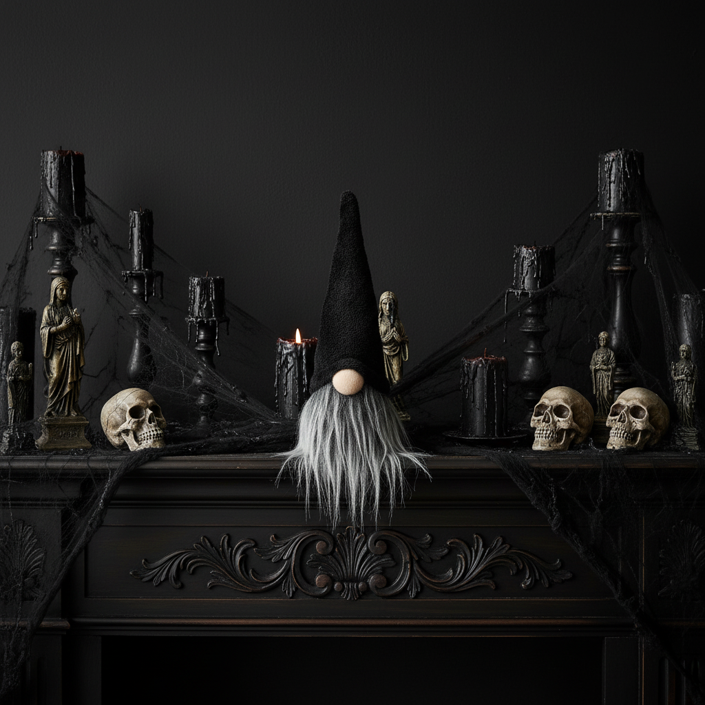 Black Halloween Gonk - Gothic Mantelpiece