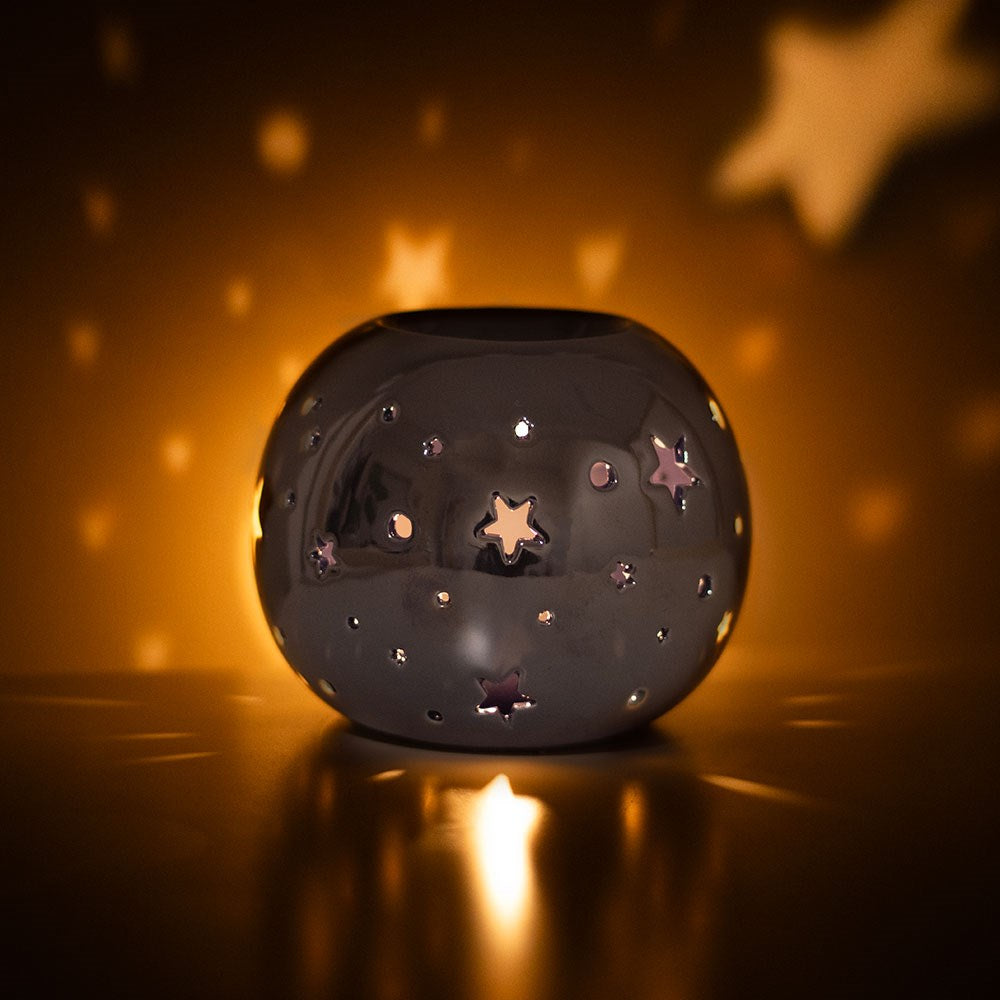Iridescent Purple Ceramic Star Oil Burner & Wax Warmer