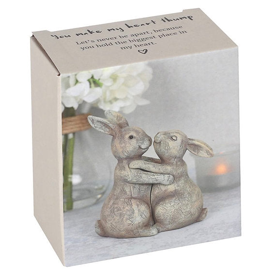 "You Make My Heart Thump" Bunny Couple Ornament