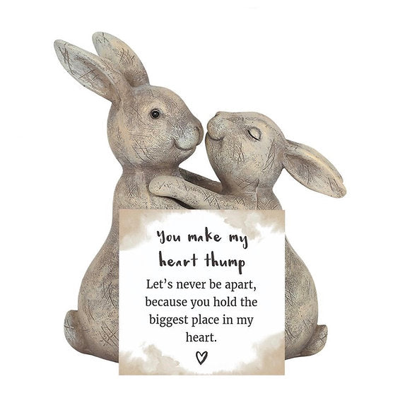 "You Make My Heart Thump" Bunny Couple Ornament