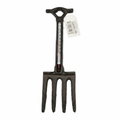 Cast iron garden fork thermometer, practical and decorative outdoor accessory